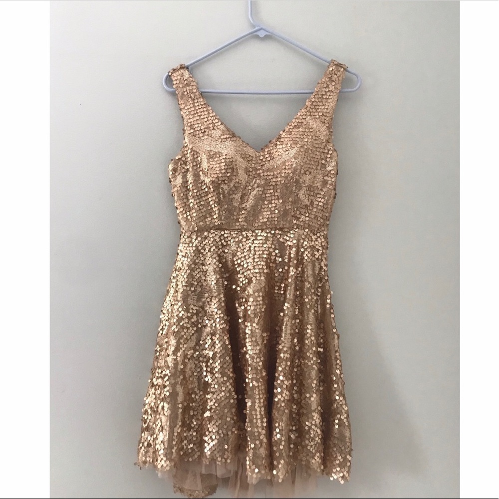 Gold Sequin Cocktail Dress